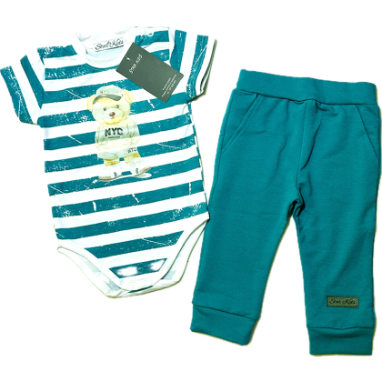 Komplet  bawełniany dla chłopca BODY + SPODNIE  - Star Kids